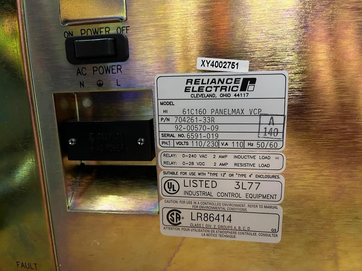 Used RELIANCE,704261-33R,PANELMAX INTEFACE DISPLAY PANEL 61C160
