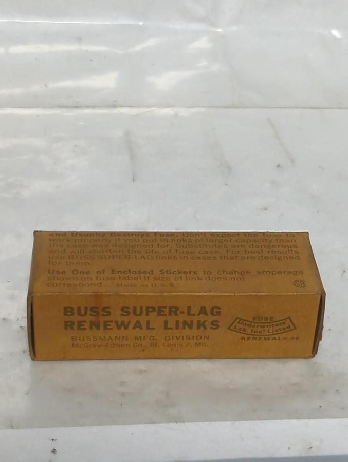 BUSSMANN,LKN40,SUPER LAG RENEWAL LINKS 250 VOLT 5 PIECE BOX NOS