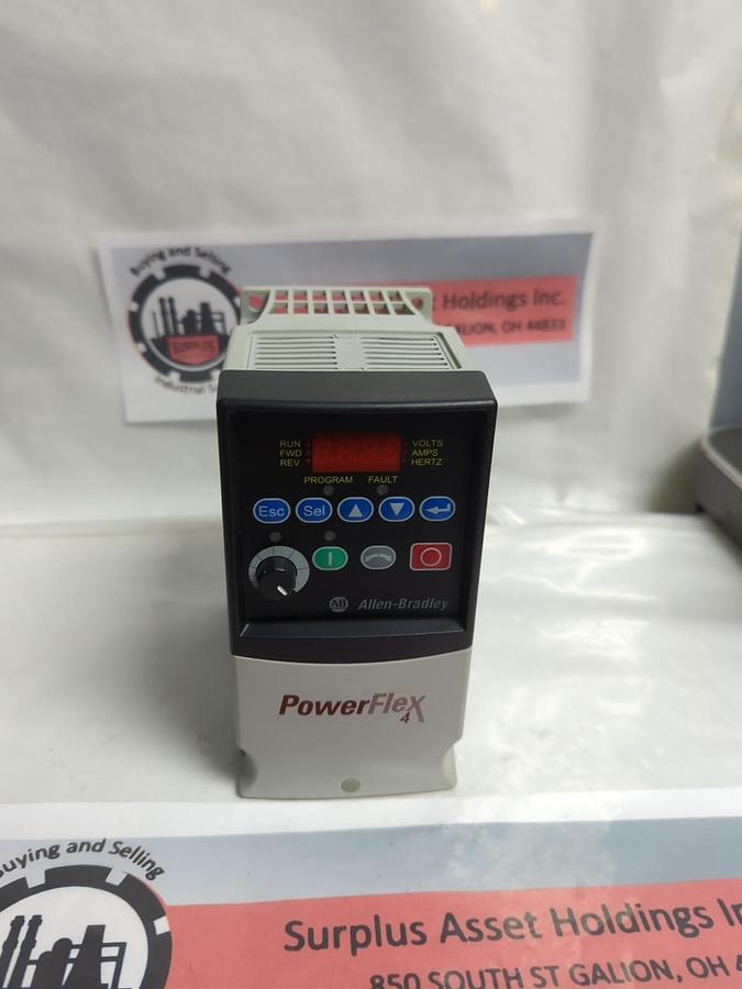 Used ALLEN BRADLEY,22A-D2P3N104,POWER FLEX 4 DRIVE SERIES A PRE-OWNED