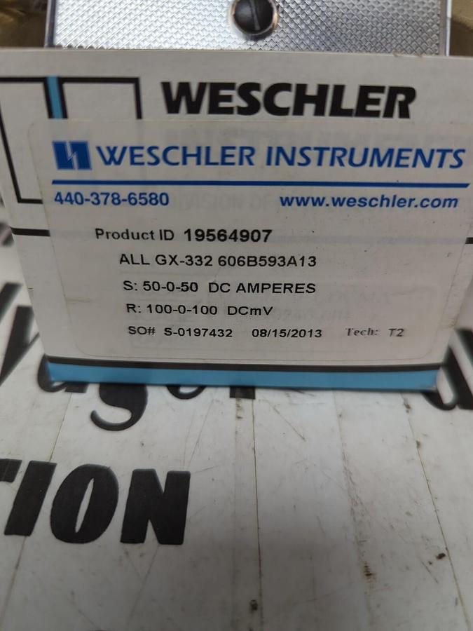 WESCHLER,19564202 GX-332 50-0-50DC AMP, PANEL METER NOS