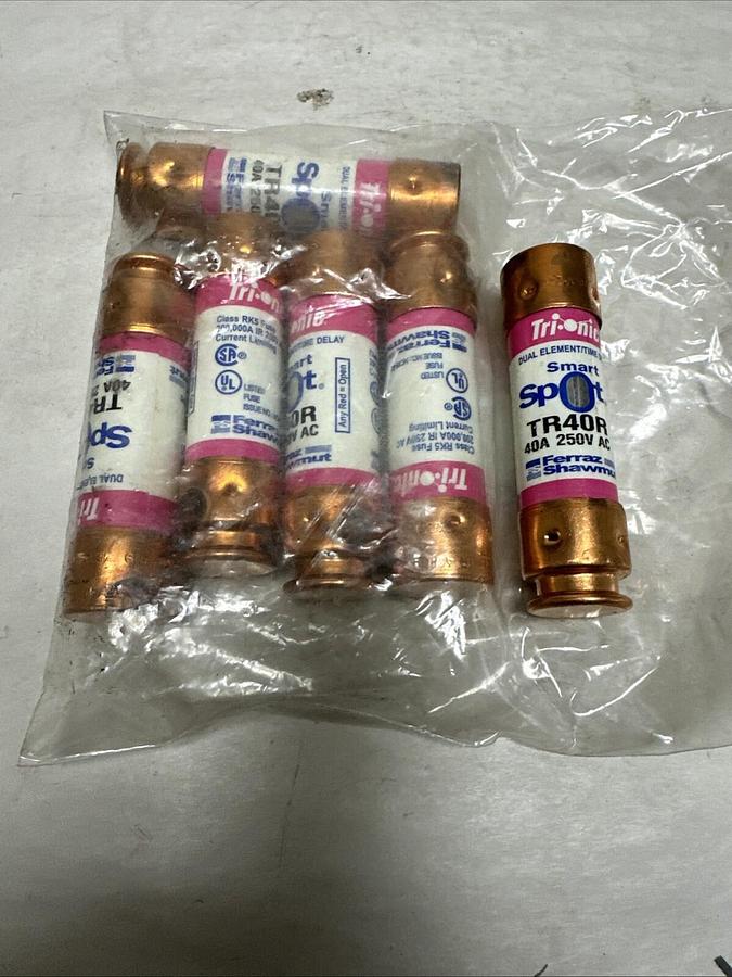 Ferraz Shawmut,TR40R,Tri-onic 40A 250V Fuses LOT of 6