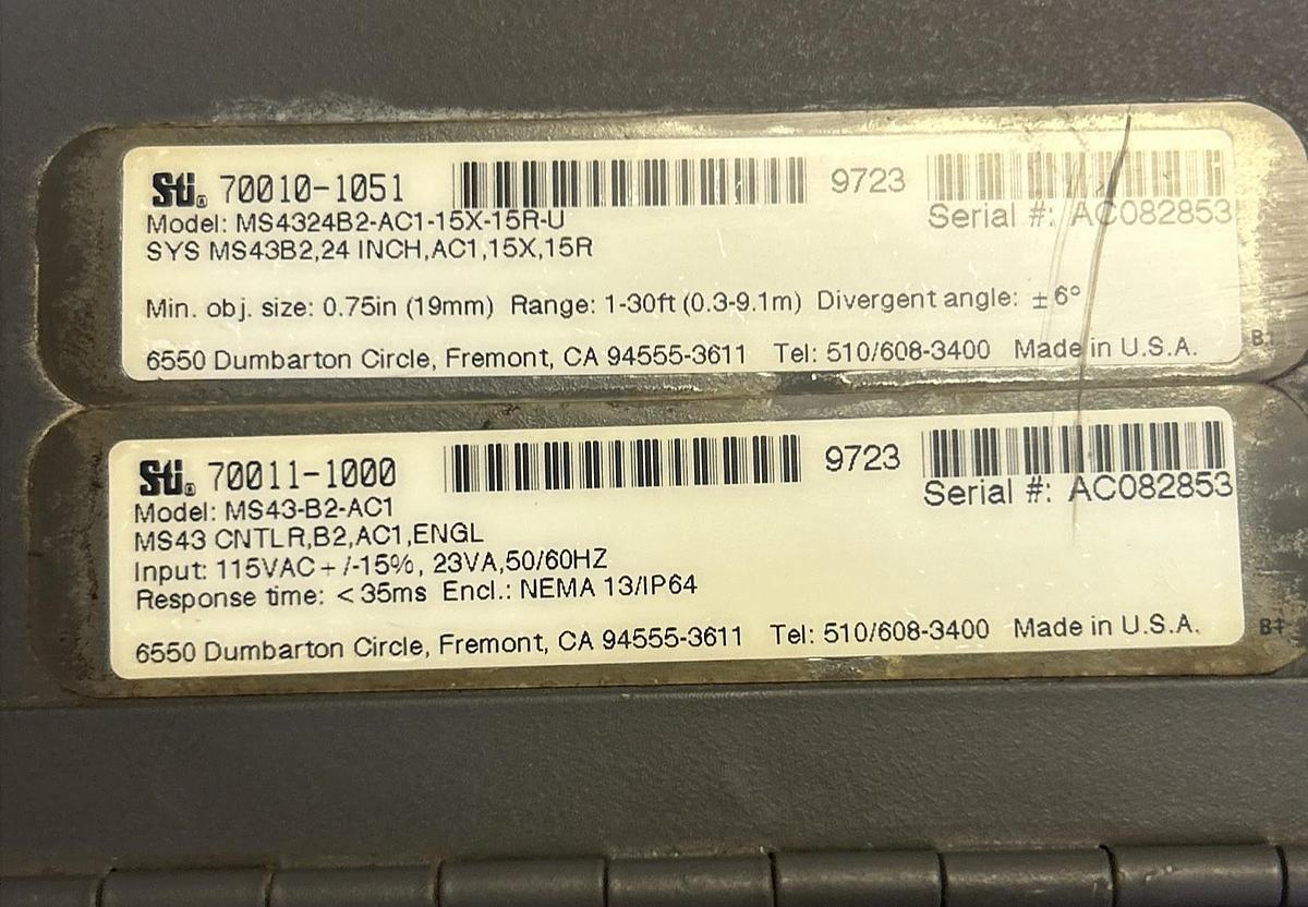 Used SCIENTIFIC TECHNOLOGIES,MS43B2,LIGHT CURTAIN CONTROLLER