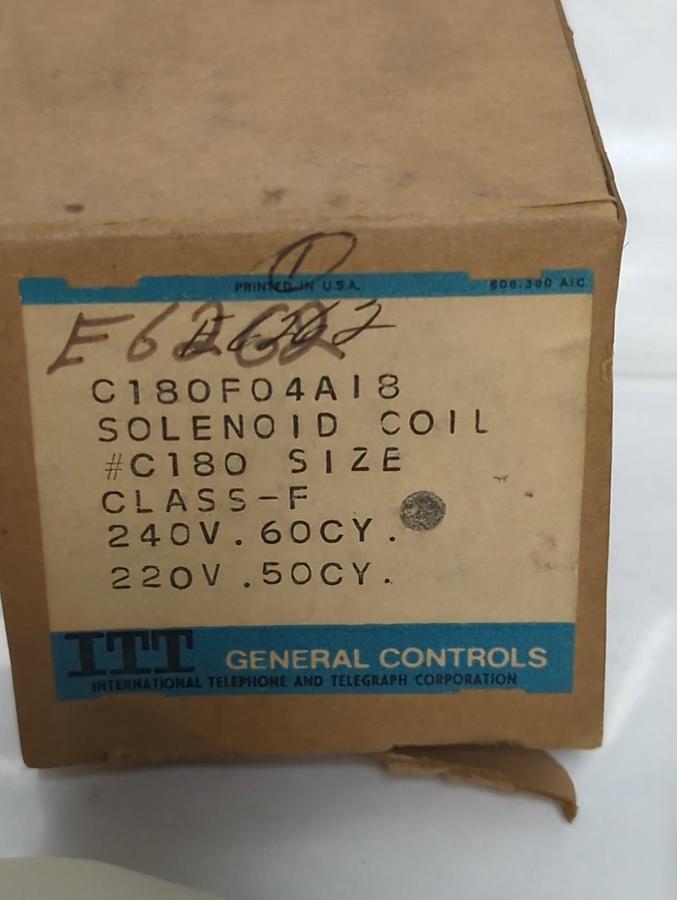 GENERAL CONTROLS,C180F04A18,COIL 240/220V 60/50CY NOS