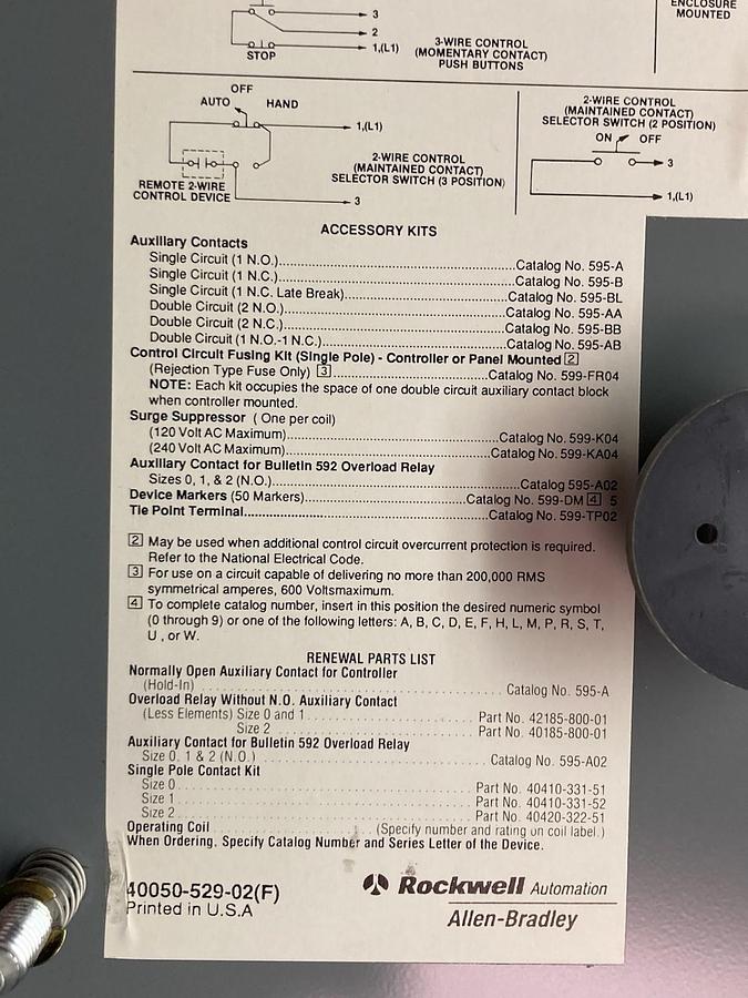 Used Allen Bradley,509-AJD,Starter Enclosure w/Start/Stop Push-Buttons 509-A0D