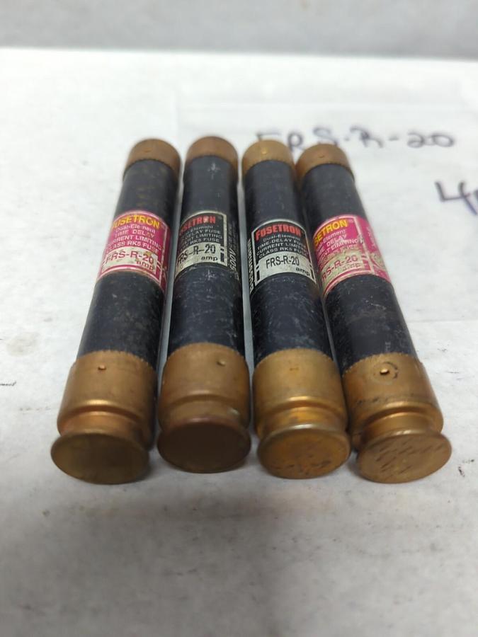 Used COOPER BUSSMANN,FRS-R-20,FUSETRON 20 AMP FUSE LOT OF 4 PRE-OWNED