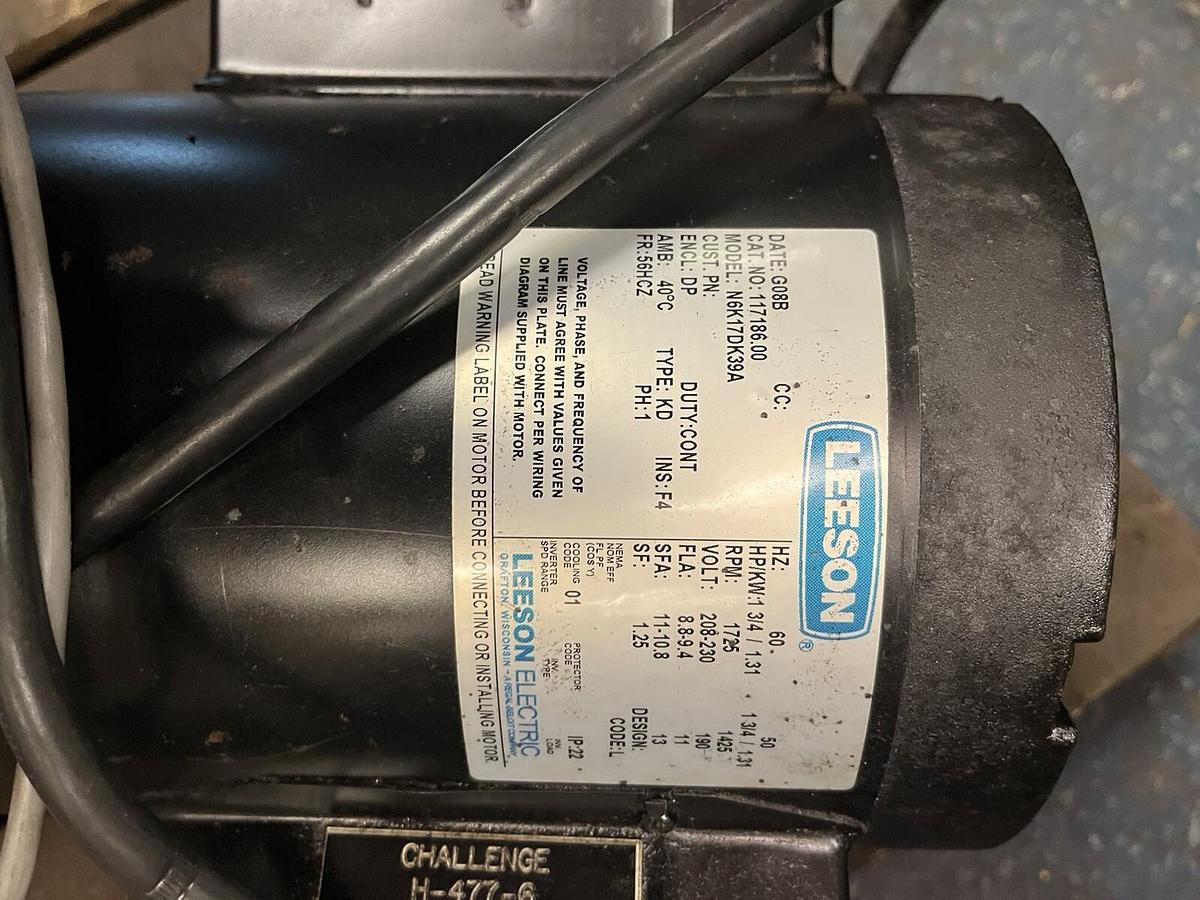 Used CHALLENGE,H-477-6,HYDRAULIC PUMP POWER UNIT FOR PAPER CUTTER CMC-230 208-230 1PH