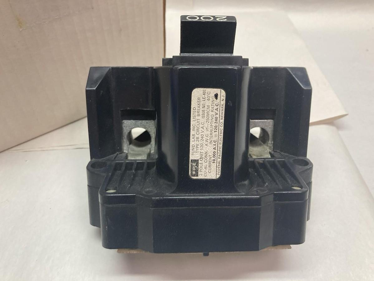 Used Federal Pacific,Type 2B125A,AL-CU Lug 2-Pole Main Circuit Breaker 120/240Vac