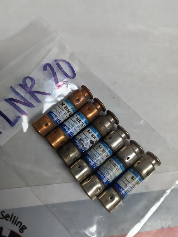 Used LITTELFUSE,FLNR20,TIME-DELAY 20 AMP FUSE LOT OF 6 PRE-OWNED