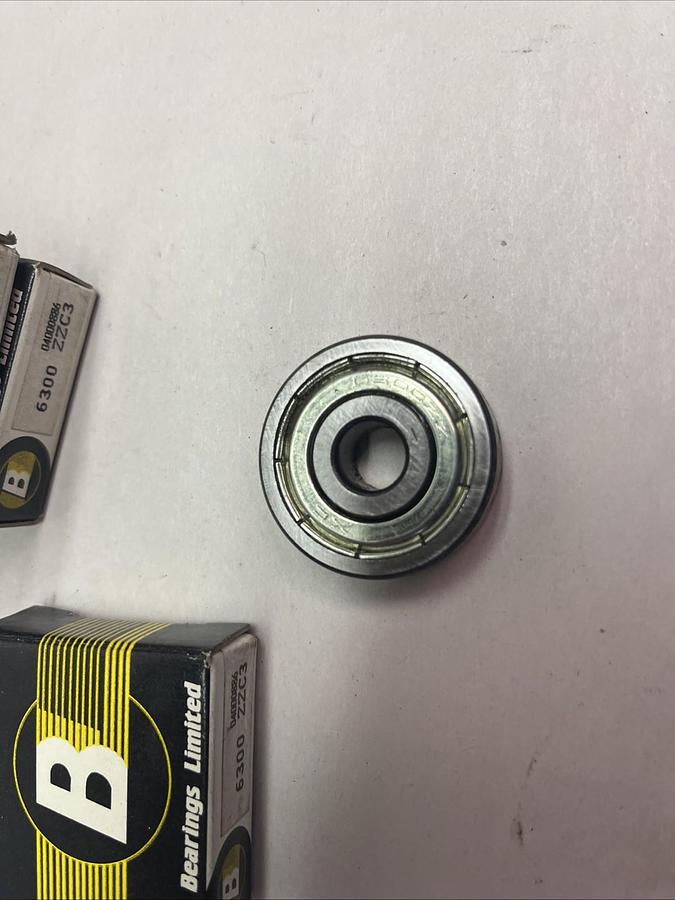 BEARINGS LIMITED,6300-ZZC3,BALL BEARING 10MMX35MMX11MM LOT OF 4