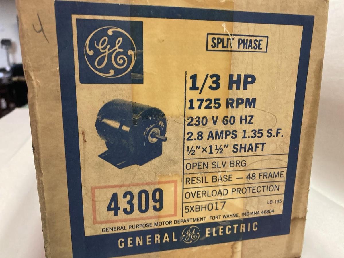 GE,4309,Split Phase Motor 1/3HP 1725RPM 230V 2.8A