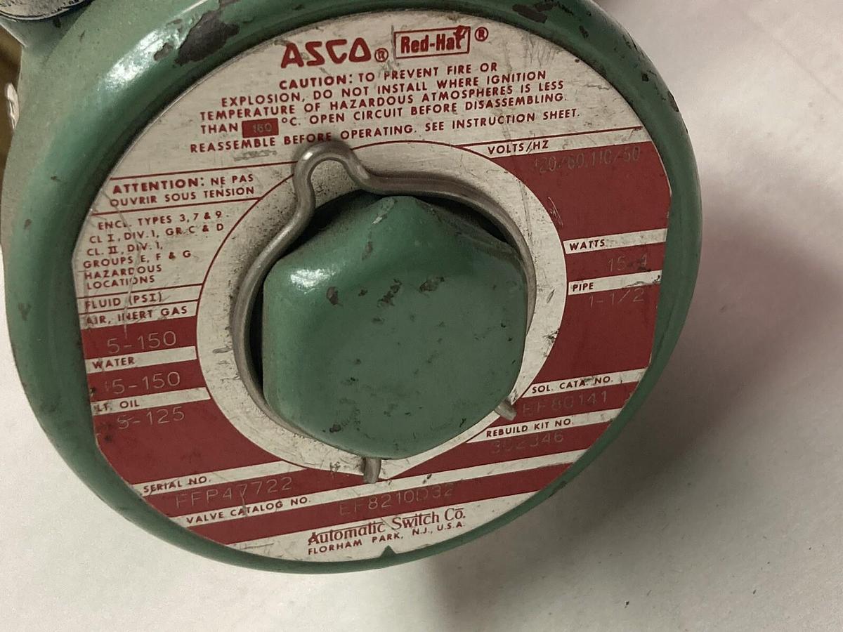 Used Asco,EF8210D32,Solenoid Valve 120/100V 60/50HZ