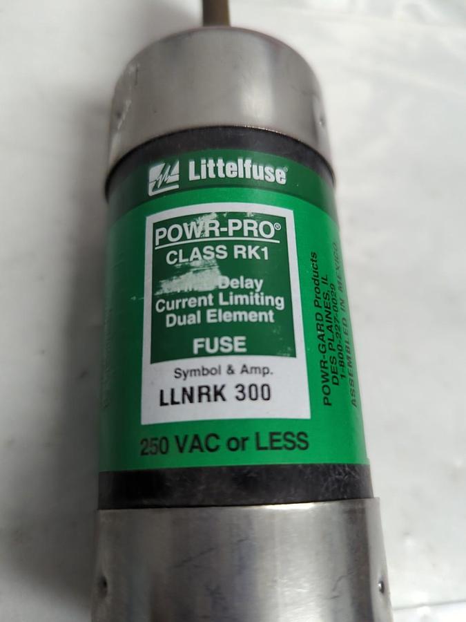 Used LITTELFUSE,LLNRK 300,POWR-PRO 300 AMP FUSE PRE-OWNED