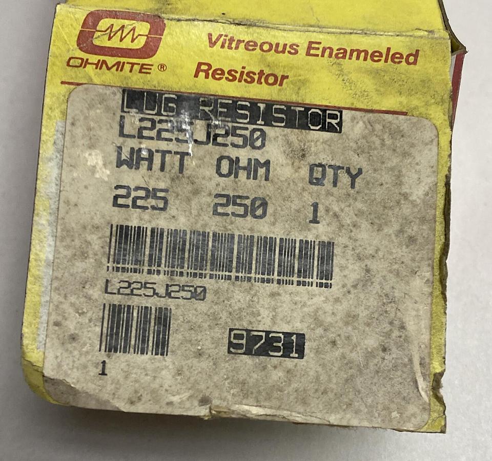OHMITE,L225J250,LUG RESISTOR 225 WATT 250 OHM NOS