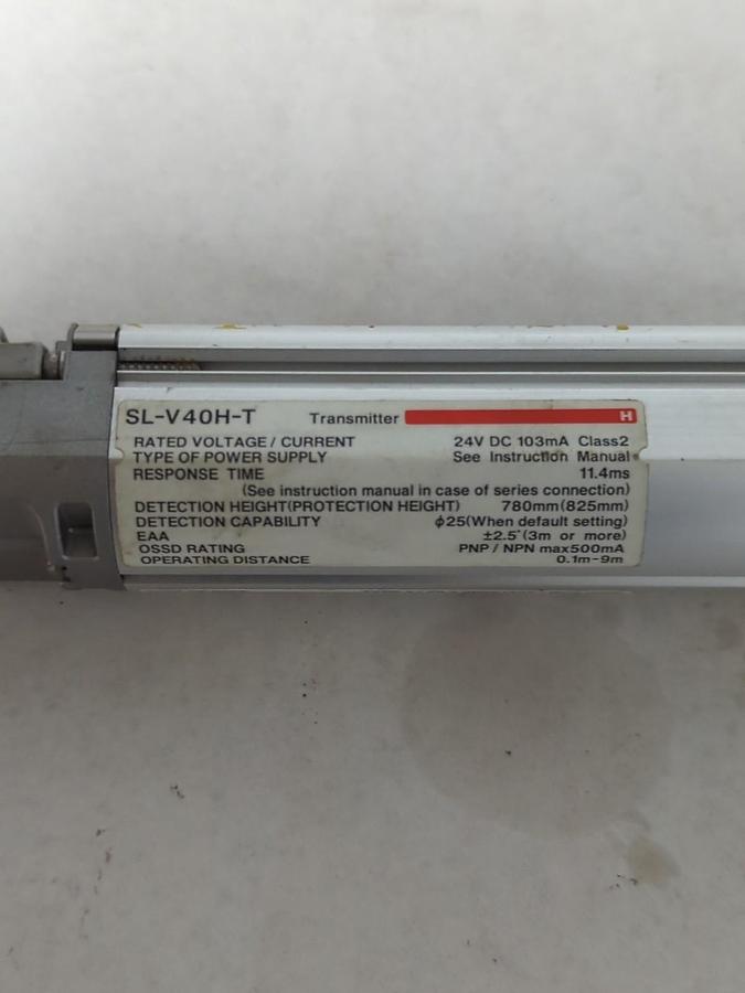 Used KEYENCE,SL-V40H-T,LIGHT CURTAIN TRANSMITTER 24VDC 103mA USED