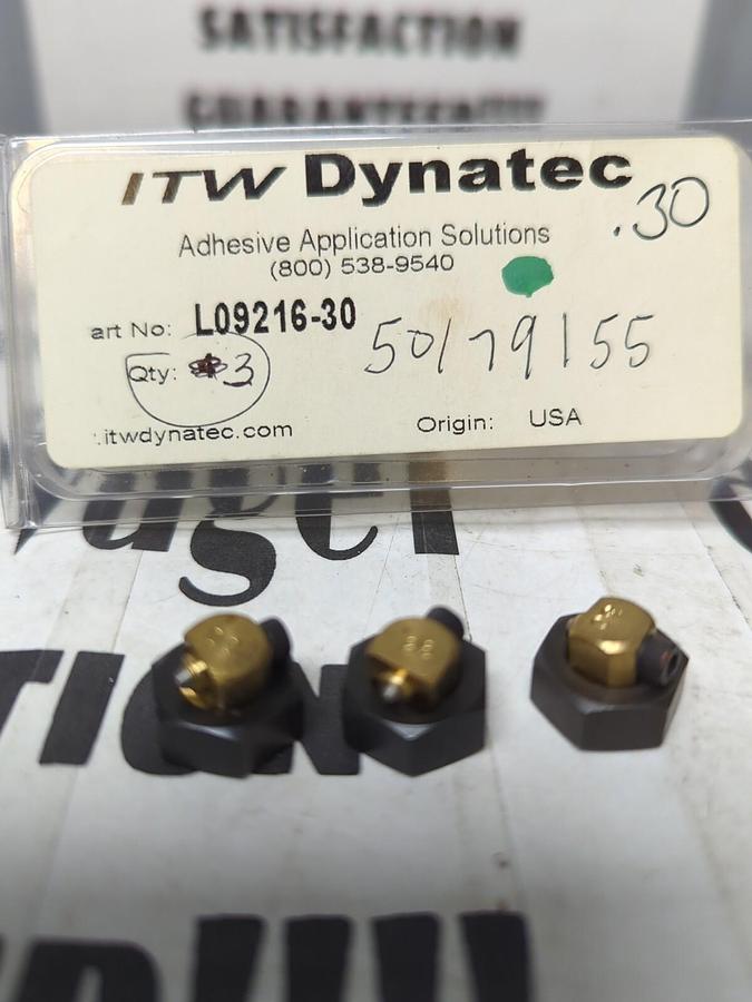 ITW DYNATEC,L09216-30,GLUE NOZZLES 90° .30 DIAM LOT OF 3 NOS
