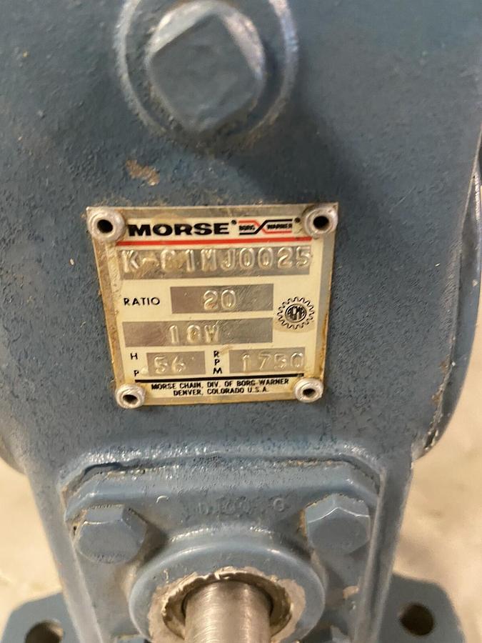 Used Morse,K-81MJ0025,Gear Reducer Ratio 20:1 18W Input .56HP 1750RPM
