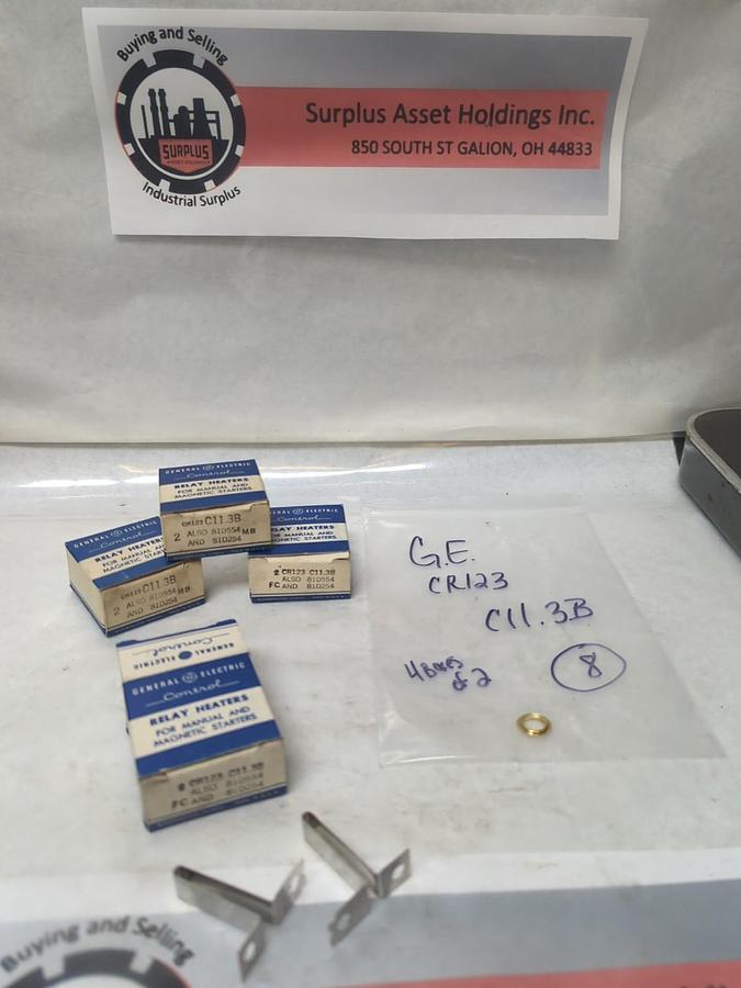 GENERAL ELECTRIC,CR123C11.3B,THERMAL OVERLOAD HEATER ELEMENT LOT OF 8 NOS