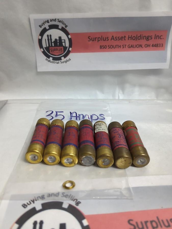 Used ROYAL/EAGLE/GEM,OT35,ONE-TIME 35 AMP FUSE LOT OF 7 PRE-OWNED