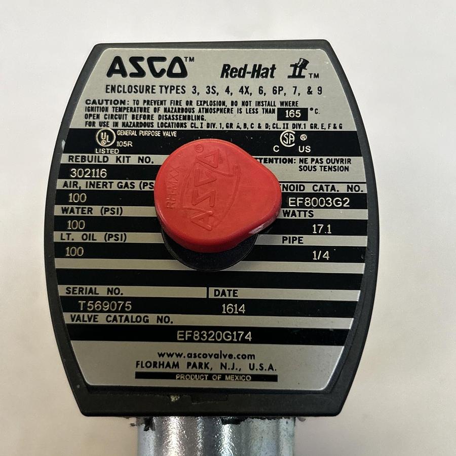 ASCO,EF8320G174,SOLENOID VALVE 1/4INCH NOS