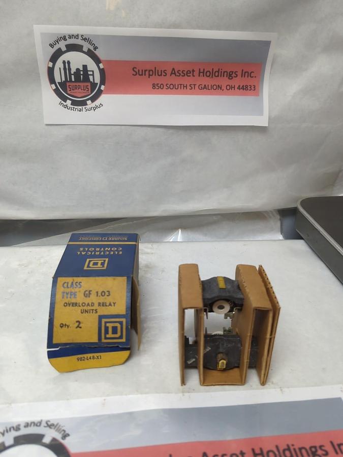 SQUARE D,GF-1.03,THERMAL OVERLOAD RELAY BOX OF 2 NOS