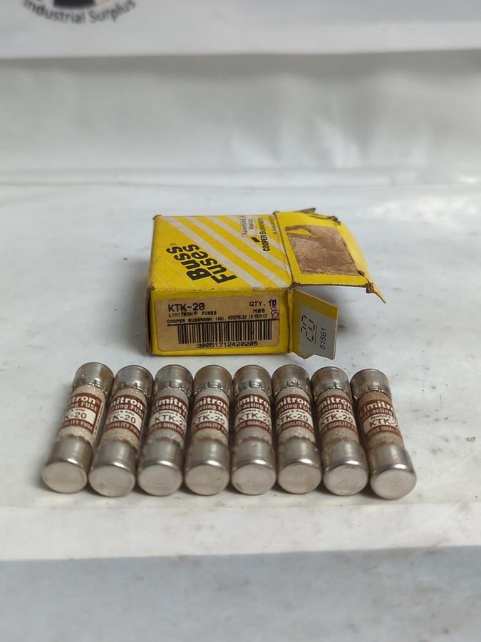 COOPER BUSSMANN,KTK-20,LIMITRON 20 AMP FUSES BOX OF 8 NOS