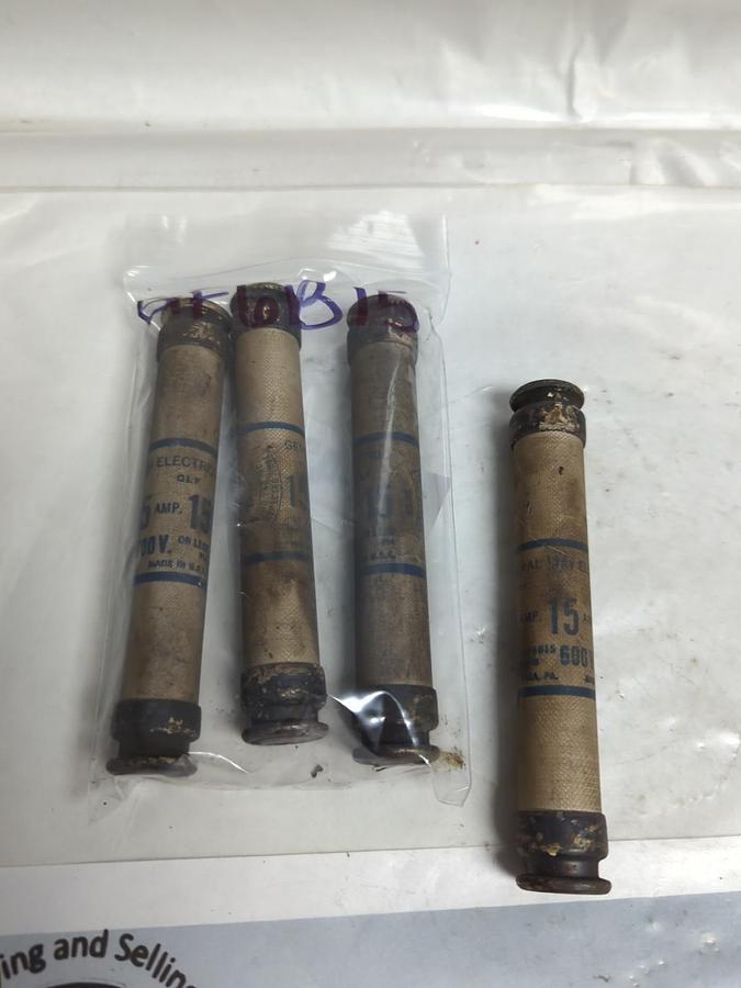 Used GE,GF6B15,CLF FUSE 15 AMP LOT OF 4 PRE-OWNED