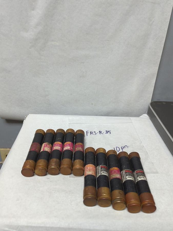 Used COOPER BUSSMANN,FRS-R-35,FUSETRON 35 AMP FUSE LOT OF 10 PRE-OWNED