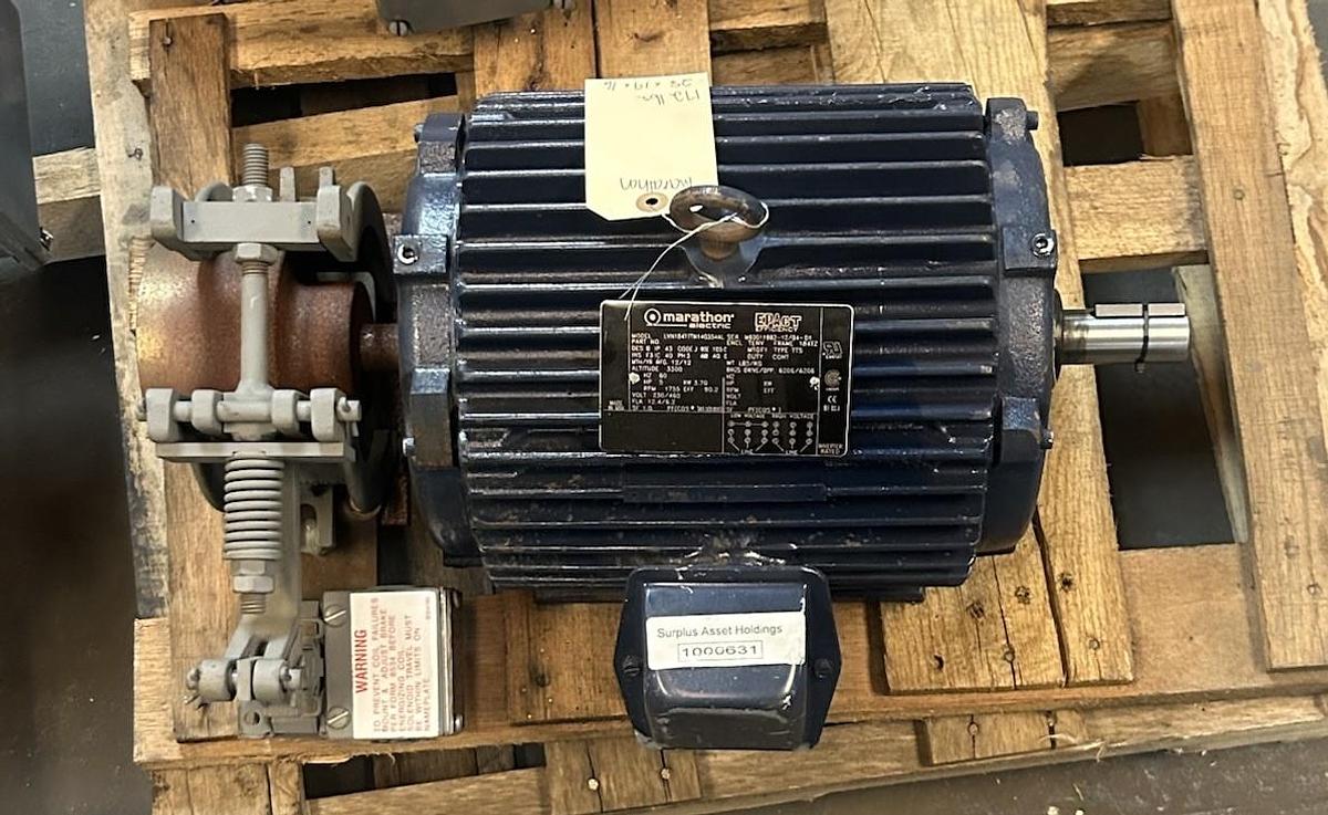 Used MARATHON,LVN184TTTN14035AAL,MOTOR 5HP 230/460V 1755RPM 3PH 184TZ FRAME