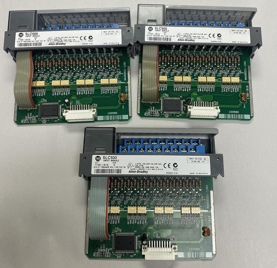 Used Allen-Bradley,1746-IB16,Ser C Input Module Lot Of 3
