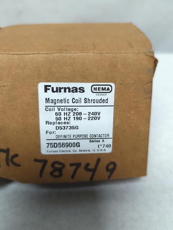 FURNAS,75D56900G,MAGNETIC COIL SHROUDED SERIES A NOS