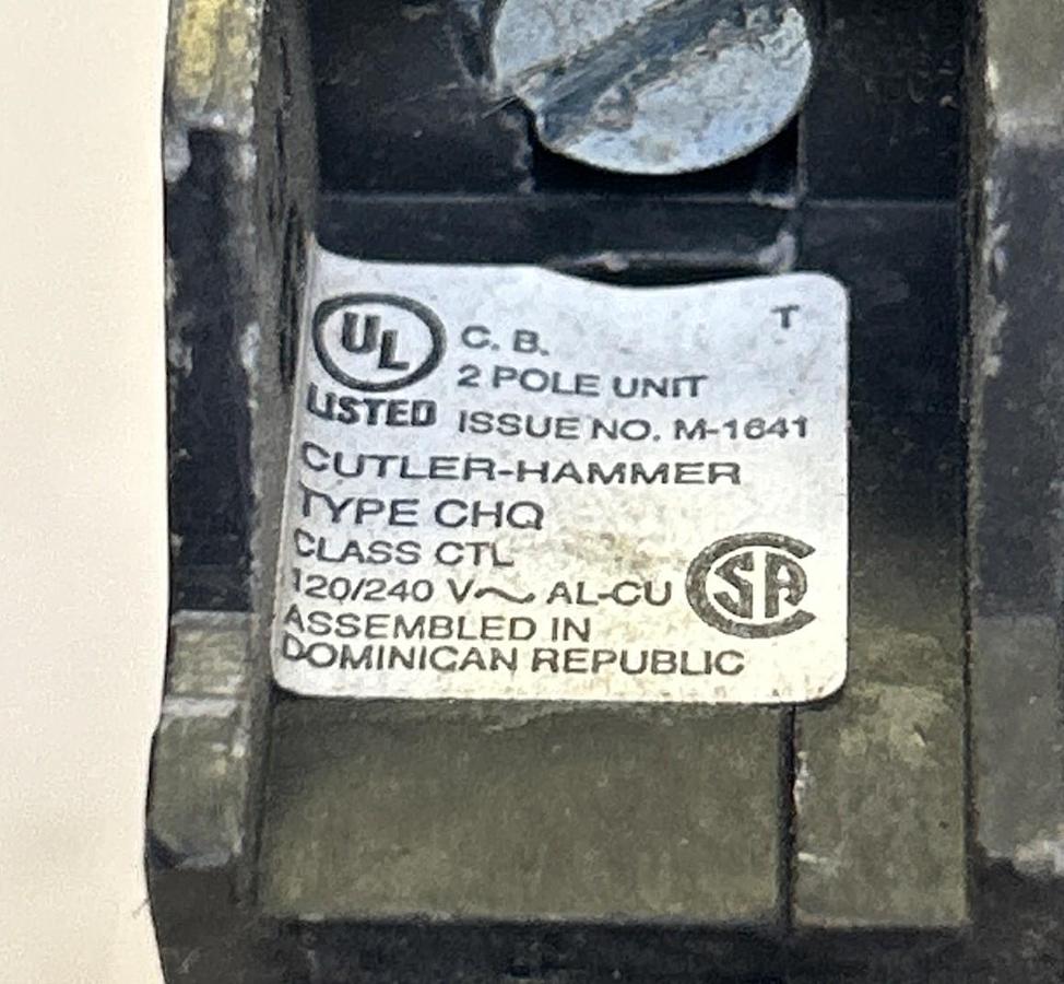 Used CUTLER HAMMER,CHQ230,CIRCUIT BREAKER 30A 120/240V 2P LOT OF 2
