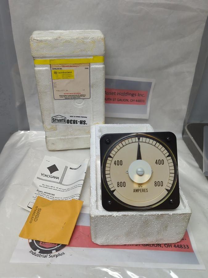 YOKOGAWA,103122ABSN,PANEL METER 800-0-800 DC AMPERES NOS