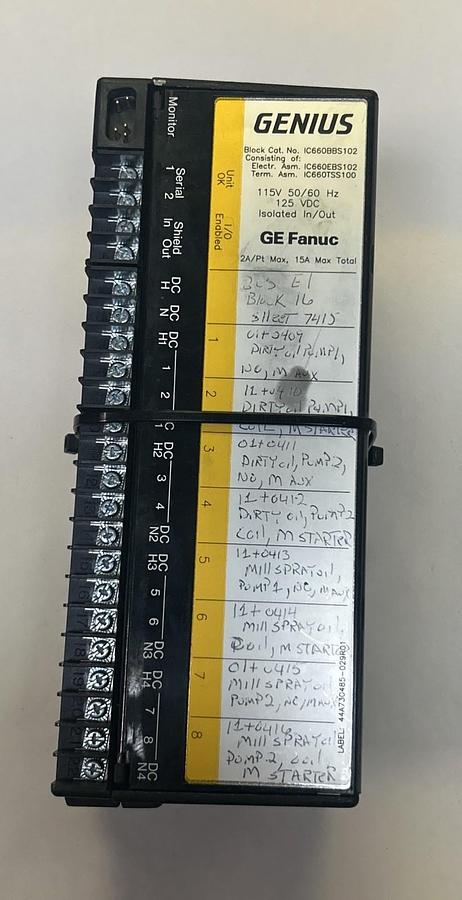 Used GE FANUC,IC660BBS102,GENIUS BLOCK I/O MODULE