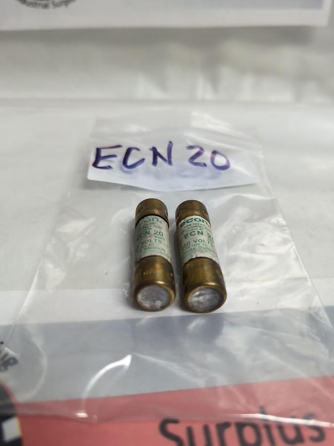 Used ECON,ECN-20,TIME-DELAY 20 AMP FUSE LOT OF 2 PRE-OWNED
