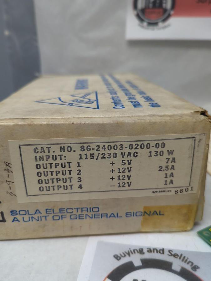 SOLA,86-24003-0200-00,MULTIPLE OUTPUT SWITCHER 115/230VAC 130W NOS