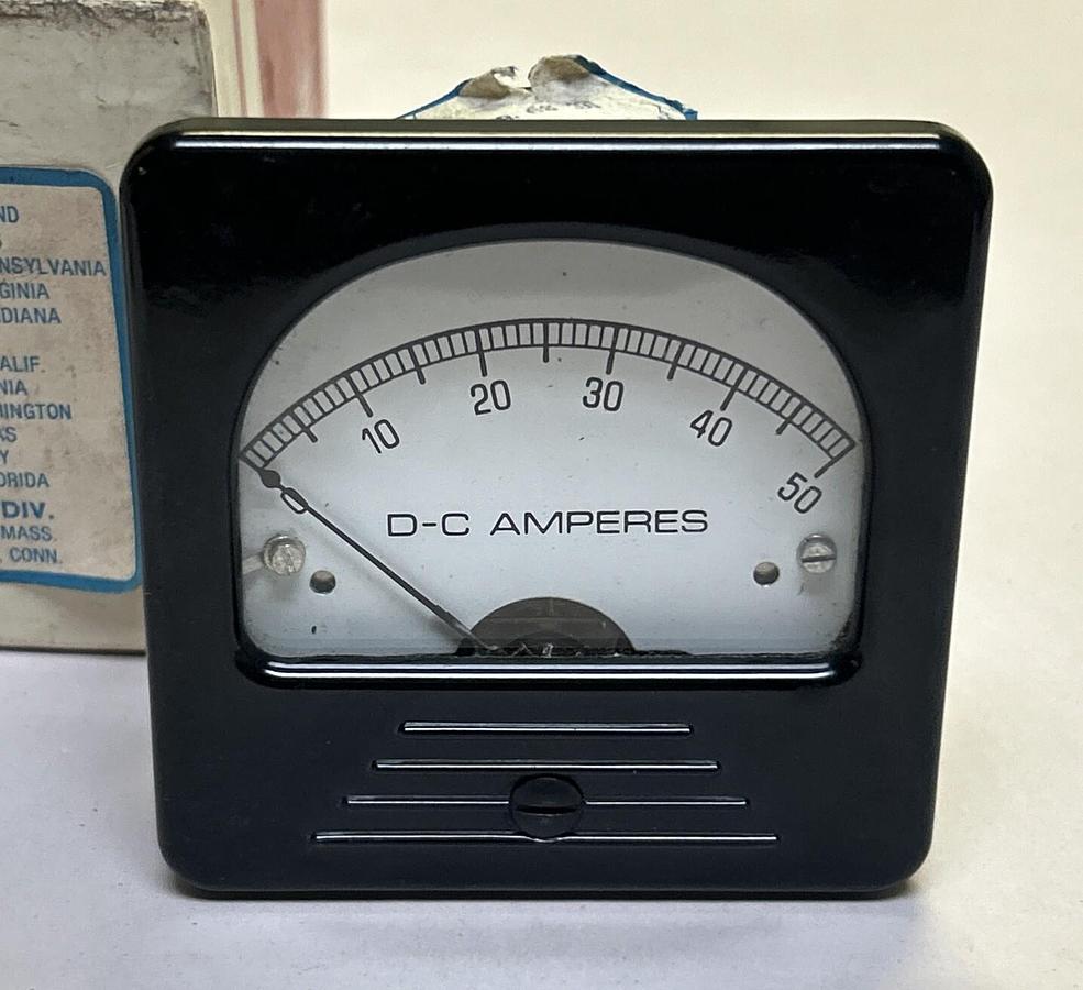 TRIPLETT,327-T,PANEL METER 0-50 DC AMPERES NOS