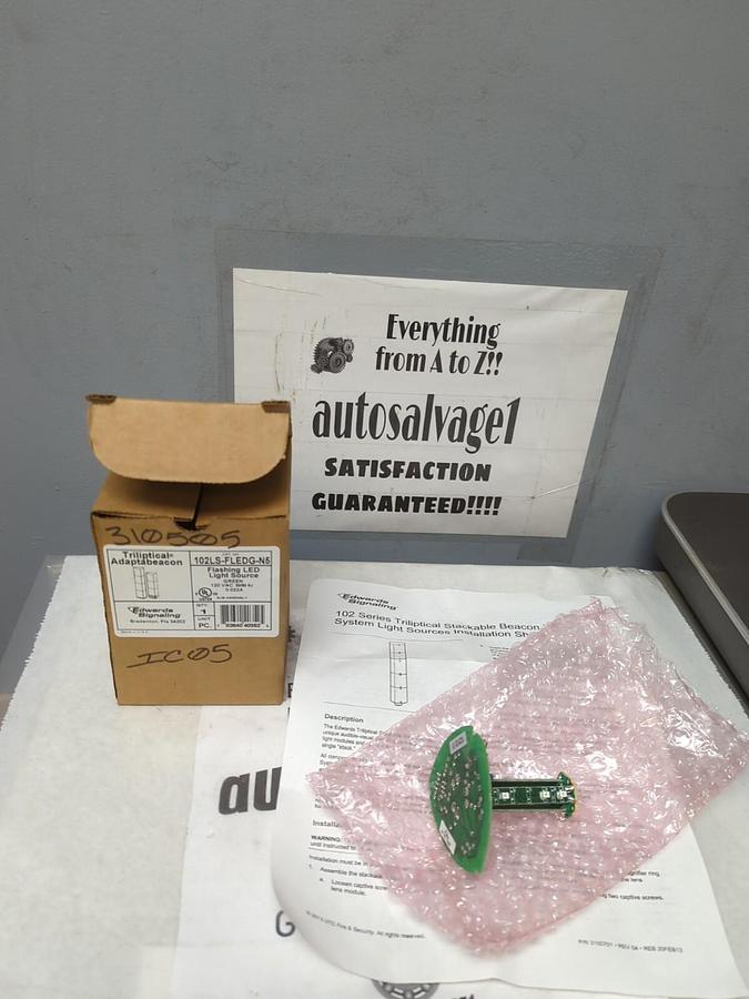 EDWARDS SIGNALING,102LS-FLEDG-N5,TRILIPTICAL FLASHING LED LIGHT GREEN 120VAC