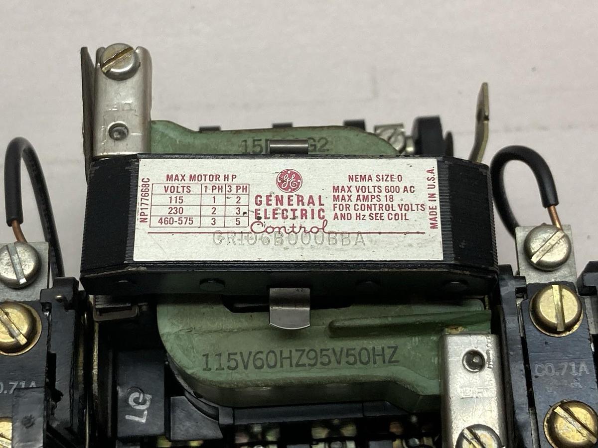 Used General Electric,CR106B000BBA,Control Contractor Size 0 18A