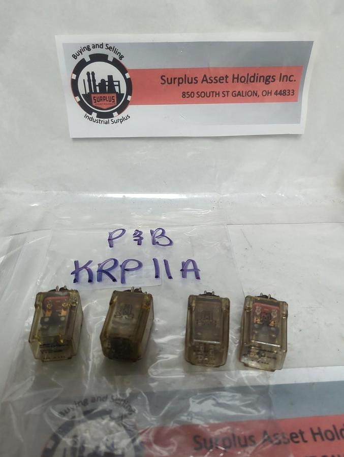 Used P&B,KRP11A,PLUG IN RELAY 8-PIN LOT OF 4 PRE-OWNED