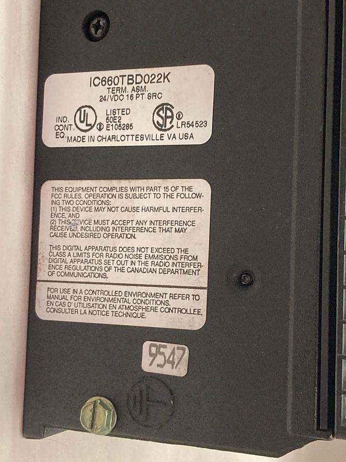 Used GE FANUC,IC660TBD022K,GENIUS BLOCK I/O MODULE 24/48VDC