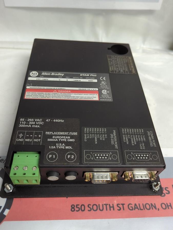 Used ALLEN BRADLEY,2707-V40P2,DTAM PLUS INTERFACE SERIES C REV B USED