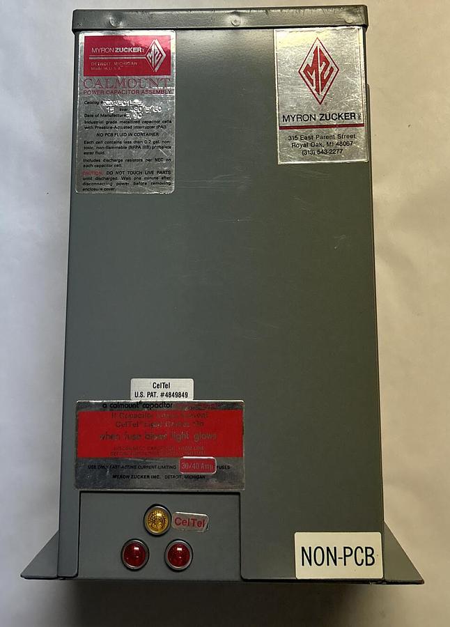 Used MYRON ZUCKER,KIM43015-3,CAPACITOR 18AMP 480V 3PHASE 60HZ