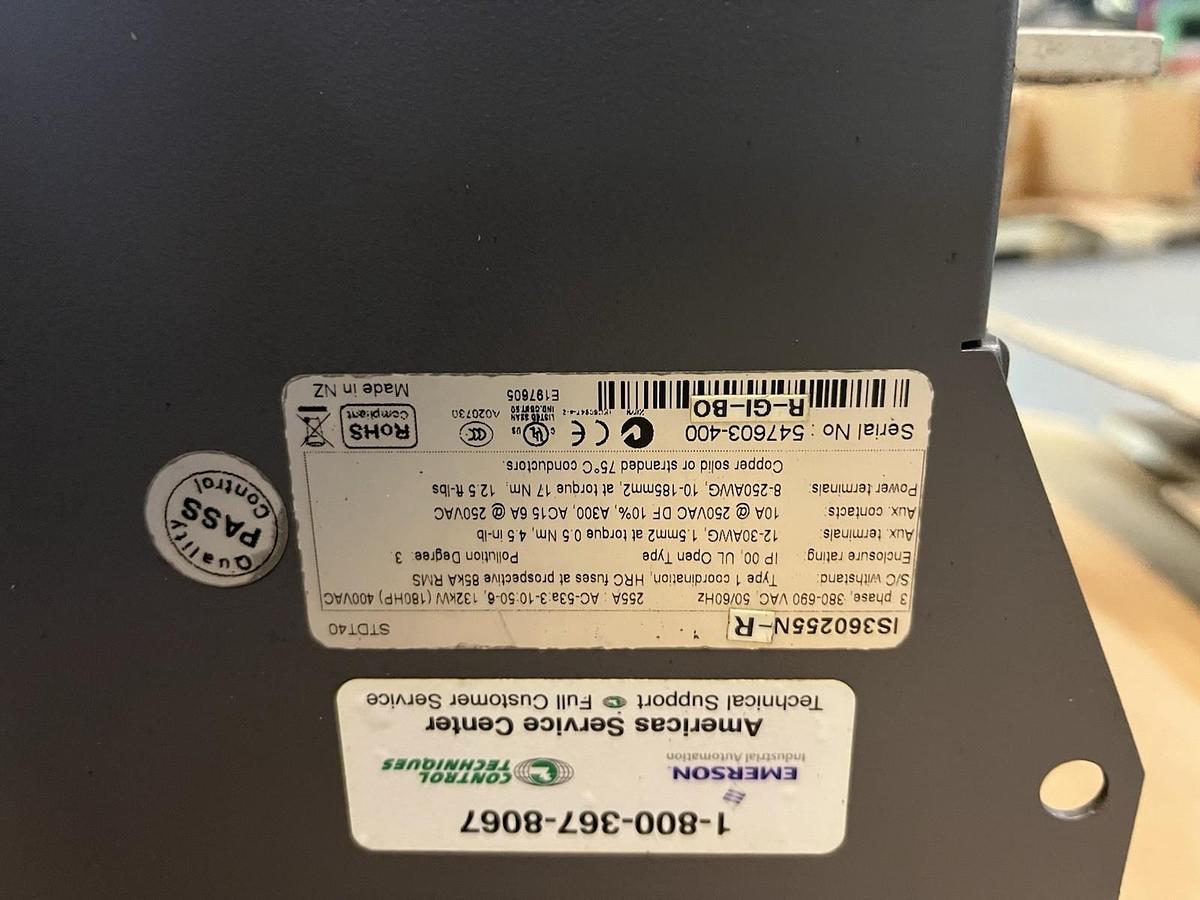 Used EMERSON CONTROL TECHNIQUE,IS360255N-R,DIGISTART IS SOFT STARTER 255A 132kw 180HP