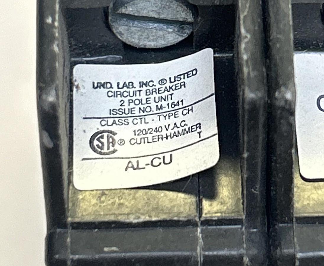 Used CUTLER-HAMMER,CH230,CIRCUIT BREAKER 30A 120/240V 2P