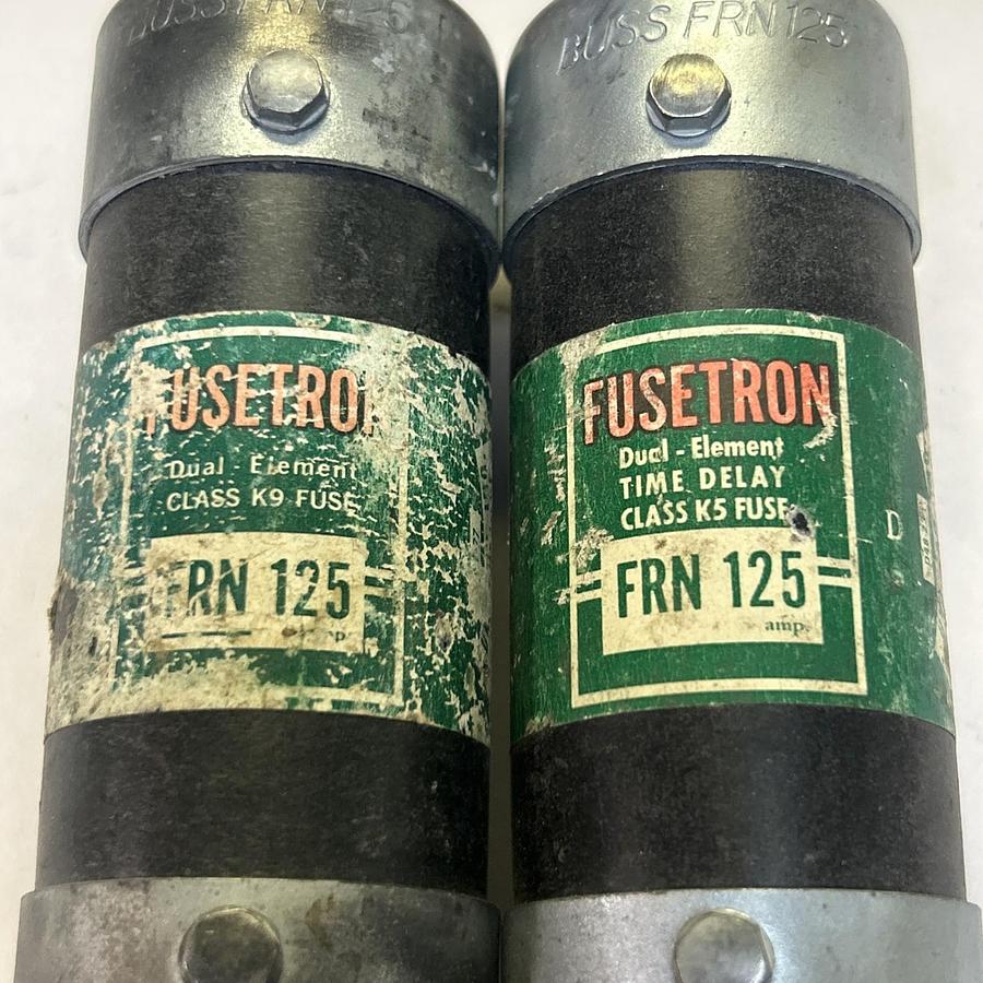 Used BUSSMANN,FRN125,FUSETRON FUSE 125A 600V LOT OF 2