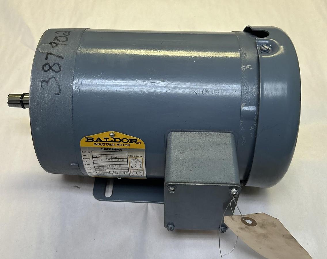 Used BALDOR,35A17-153,MOTOR 1HP 1725RPM 208-230/460V 3PH 56C FRAME