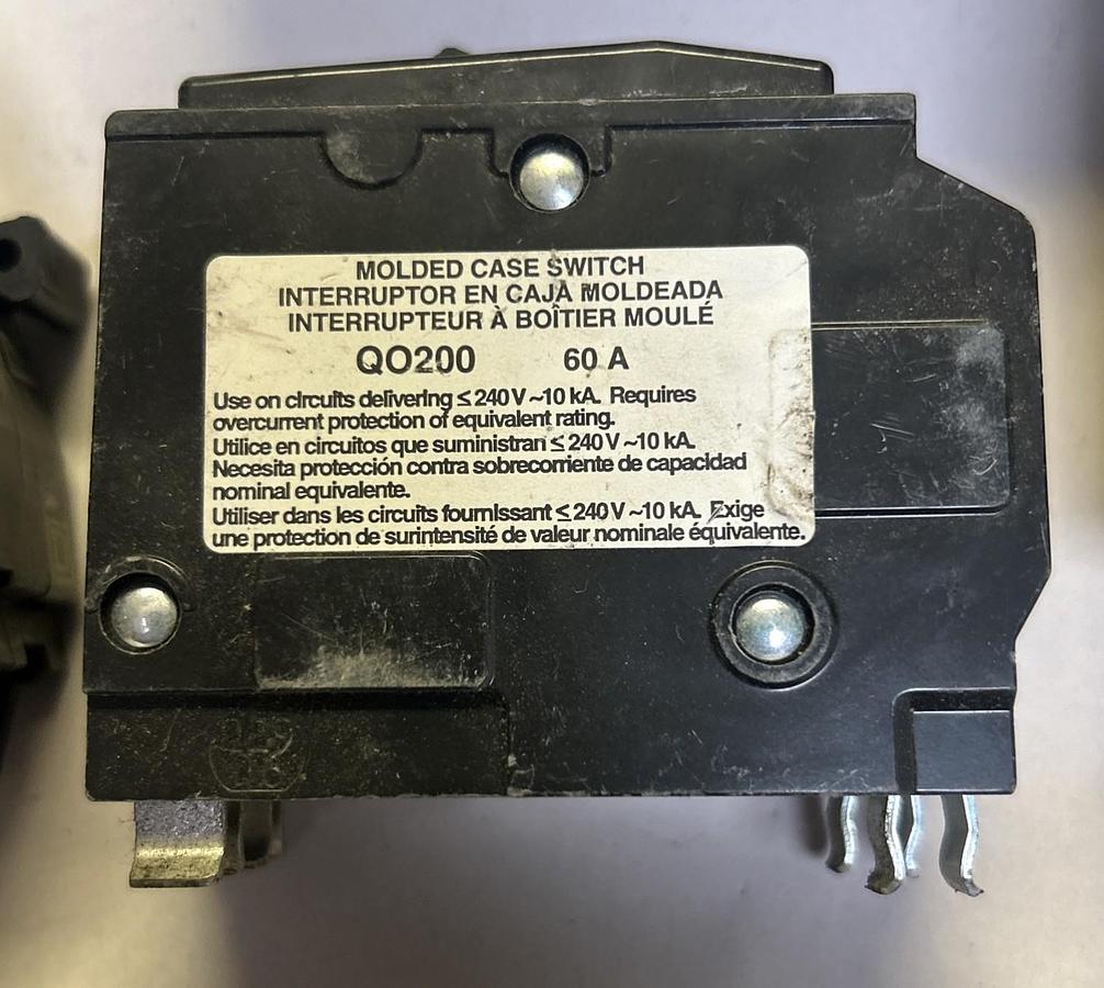 Used SQUARE D,QO200,CIRCUIT BREAKER 60A 240V 2P LOT OF 7