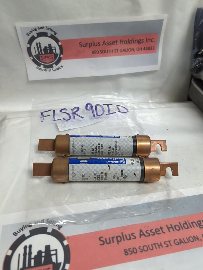 Used LITTELFUSE,FLSR90ID,INDICATOR 90 AMP FUSE LOT OF 2 PRE-OWNED