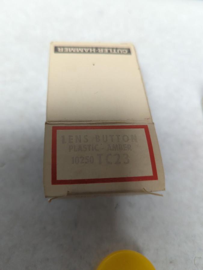 CUTLER-HAMMER,10250 TC23,LENS BUTTON PLASTIC AMBER LOT OF 2 NOS