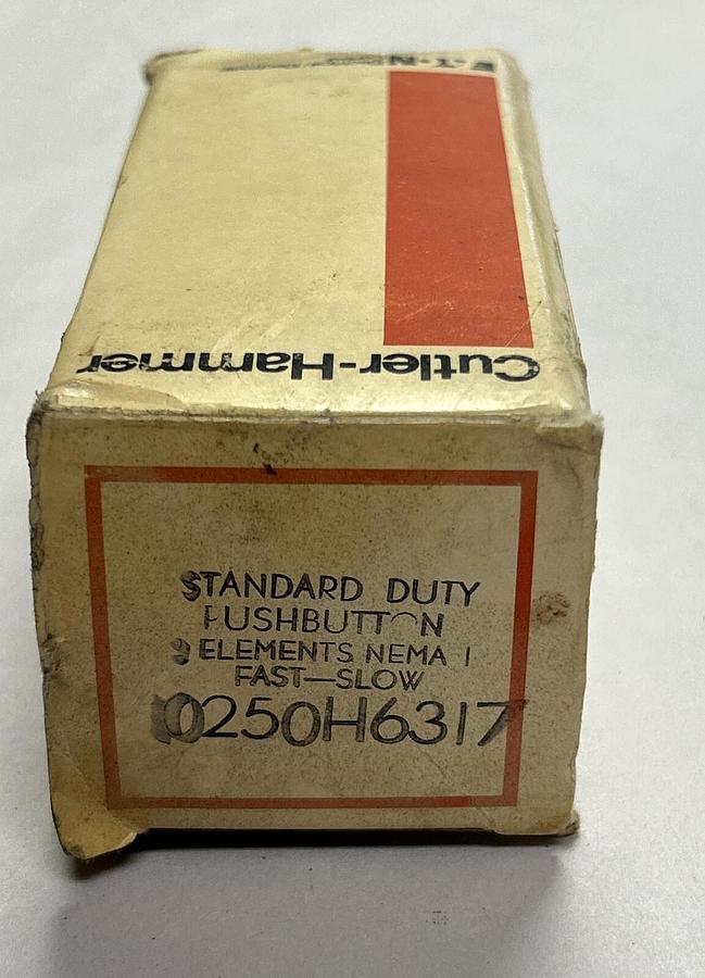 Used CUTLER HAMMER,10250H6317 86-2588-2, PUSHBUTTON ELEMENT FAST / SLOW NEW